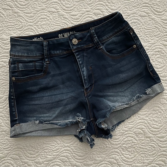 Rewash Pants - REWASH High Rise Comfort Stretch Distressed Denim Shorts Size 3